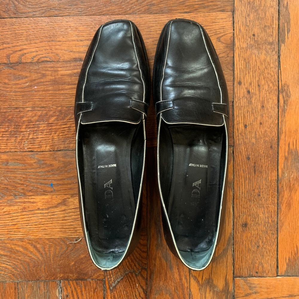 Black/white Prada Loafers